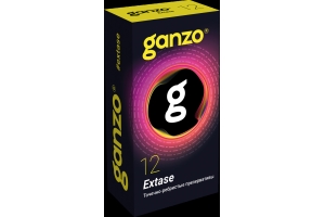 Презервативы Ganzo Extase, с точечно-ребристой поверхностью, анатомической формы, латекс, 18см, 12шт