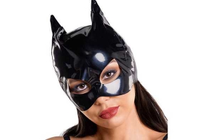 Glossy - Глянцевая маска кошки из материала Wetlook (черный, OS)