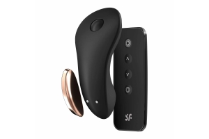 Satisfyer Little Secret - Бесшумный смарт-вибратор в трусики, 8.6 x 4 см (чёрный)