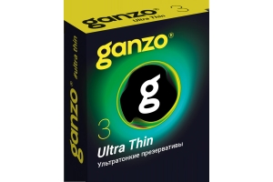 Презервативы Ganzo Ultra thin, ультратонкие, латекс, 18 см, 3 шт