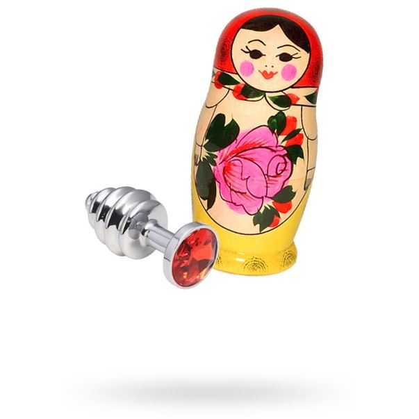 Плуг анальный фигурный хром со стразом, d 28 мм