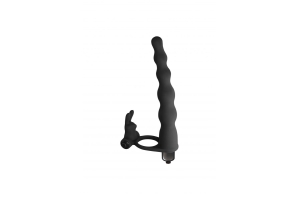 Lola Games Pure Passion Bunny - Вибронасадка для двойного проникновения, 17х2.7 см (чёрный)