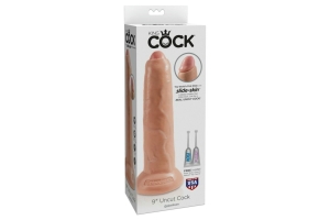 Фаллоимитатор на присоске необрезанный телесный King Cock 9 Uncut Cock