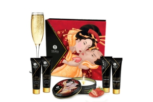 Набор миниатюр для эротического вечера Geisha Secrets Sparkling Strawberry Wine - Shunga (клубничное вино)