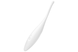 Satisfyer Twirling Joy перезаряжаемый точечный вибромассажер, 18х3.4 см (белый)