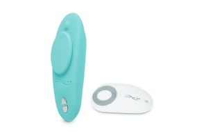 We-Vibe Moxie - Клиторальный смарт-вибратор с креплением на трусики на пульте ДУ, 9.2х6.4 см (голубой)