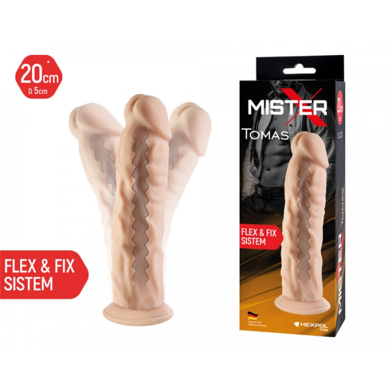 Фаллоимитатор гибкий Mister-X Tomas, L-20 см, d-5 см