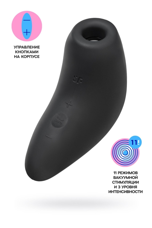 Мини-вибратор с 3D пульсацией Satisfyer Deep Kiss c USB-C зарядкой, силикон, ABS, чёрный, 11,4 см