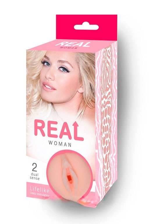 Real Woman - Реалистичный мастурбатор Блондинка 14,5 см (телесный)
