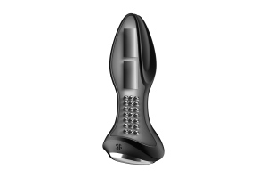 Анальная пробка с вибрацией и массажем бусинами Rotator Plug 2+ (black)