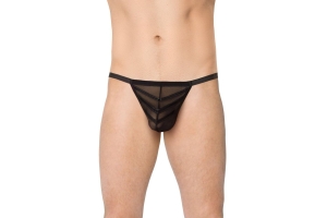 Стринги мужские с полосками SoftLine Collection, чёрный, OS
