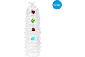 Erowoman-Eroman Crystal Sleeve - Закрытая стимулирующая насадка, 14х2.7 см
