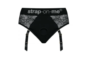 Черные трусики для насадок Diva Lingerie Harness - size M