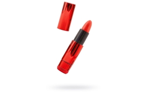 Вибромассажер Black & Red by TOYFA «Помада», силикон, красный, 9 см
