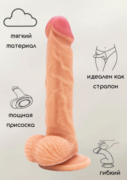 Фаллоимитатор на Присоске Nudes Reliable 6000-01lola