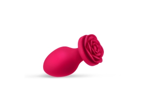 Viva Rose Toys - силиконовая анальная пробка с розой в основании, 7х3 см (розовый)