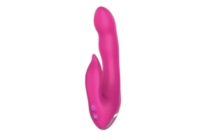 Розовый вибратор Dual Fantasy Rabbit - 19,5 см