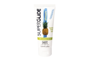 HOT Superglide Смазка съедобная на водной основе со вкусом ананаса, 75 мл