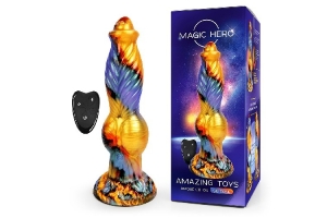 ВИБРОМАССАЖЁР L рабочей части 140 мм D 52 мм, дистанционный пульт, 7 режимов возвратно-поступательных движений, 7 режимов вибрации арт. MH-13020