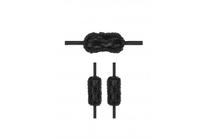 Ouch! Introductory Bondage Kit #7 набор для бондажа: маска на глаза и манжеты, (чёрный)