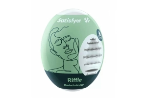 Satisfyer Egg Single Riffle - Инновационный влажный мастурбатор-яйцо, 7х5.5 см