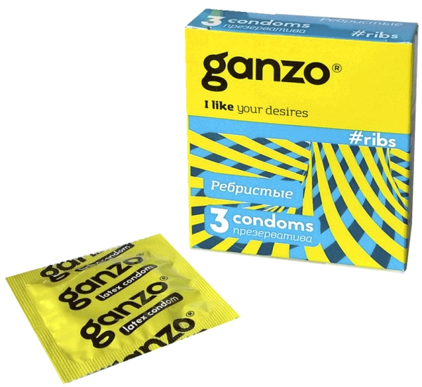 Презервативы GANZO ribs No3