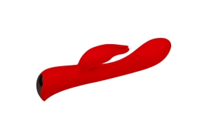 Erokay 5 Silicone Bunny Love - Вибромассажёр-кролик, 19.1х3.4 см (красный)