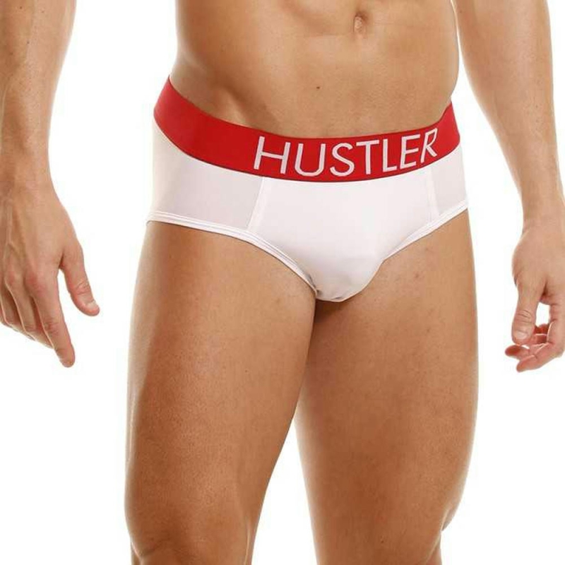 Hustler Lingerie - Мужские брифы из микрофибры на широкой резинке, L (белый)