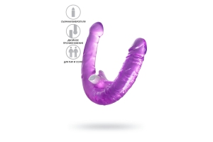 TOYFA Double Dildo with Vibro Bullet - Фаллоимитатор двусторонний с вибропулей, 35 см (фиолетовый)