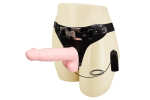 Erowoman-Eroman - Страпон Harness с вибрацией 16,5 см (телесный)