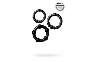 Набор колец TOYFA A-toys, TPE, черные, Ø 3,5/3/2 см