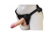 LoveToy UNI strap 6 Harness Best of All - Страпон с двумя насадками (телесный)