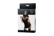 Эротическое платье с чокером Glossy Ivy из материала Wetlook черное M 955029-M