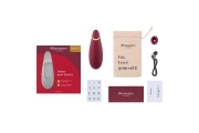 Womanizer Premium 2 - Бесконтактный клиторальный стимулятор с функцией автопилота, 15.5х5 см (бордовый)