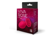 Viva Rose Toys - силиконовая анальная пробка с розой в основании, 7х3 см (розовый)