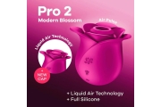 Satisfyer Pro 2 Modern Blossom - Вакуумно-волновой стимулятор с насадкой "жидкий воздух", 6.6 см (розовый)