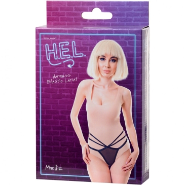 H.E.L. Mellie - Женские трусики с эластичными стрепами, One Size (чёрный)