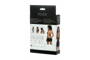 Платье Glossy JULIE из материала Wetlook с красной шнуровкой, черный, L