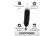 Lola Games Emotions Furry силиконовая анальная пробка с хвостом, 7.2х2.8 см (чёрный)