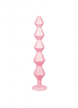 Lola Games Emotions Chummy Pink силиконовая анальная цепочка с стразом в основании, 16х3.5 см (розовый)