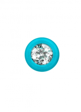 Lola Games Emotions Chummy Turquoise силиконовая анальная цепочка с стразом в основании, 16х3.5 см (бирюзовый)