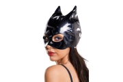Glossy - Глянцевая маска кошки из материала Wetlook (черный, OS)