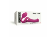 Гибкий страпон Strap-on-me MULTI ORGASM с имитацией оральных ласк и вибрацией, фуксия, S