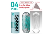Tenga Spinner 04 Pixel - Мастурбатор с вращением, 13х4.5 см (прозрачный)