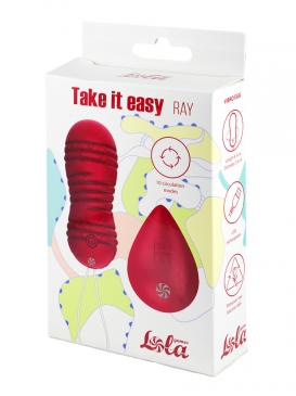Lola Games Take it Easy Ray - Тренажер Кегеля с вибрацией, циркуляцией и дистанционным управлением, 8.3х3.4 см (красный)