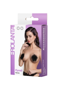 Erolanta Cyndi соблазнительные круглые пэстис с пухом, 5 см (чёрный)
