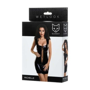 Erolanta Glossy Michelle элегантное платье с заклепками, M