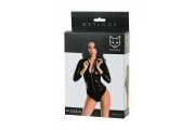 Боди Glossy Alessia из материала Wetlook на молнии черное M 955024-M