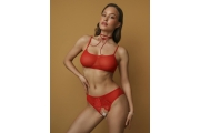 Трусики красные с доступом и бантом сзади (Easy to love) L/XL (46-48)