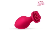 Viva Rose Toys - силиконовая анальная пробка с розой в основании, 8.3х3.5 см (розовый)